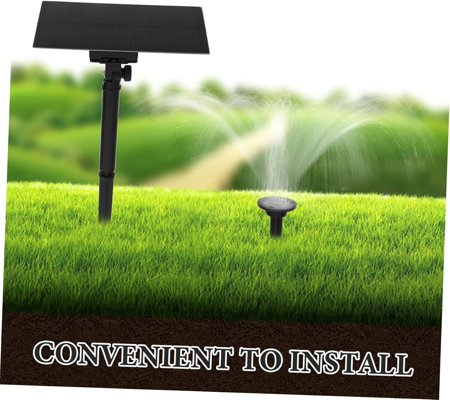 Balacoo 1.5W Solar Fountain Pump for Outdoor Bird Bath Mini Water Feature with Ground Solar Powered Water Fountain for Garden and Pond Easy to Install
