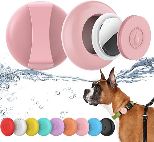 Soporte impermeable IPX8 para collar de perro AirTag, funda oculta para collar de gato, funda de silicona antipérdida para AirTag GPS Tracker