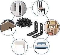 Vista 6 de 16 piezas de conjuntos de soportes de esquina en L de acero inoxidable, soporte de ángulo recto de 90 grados con 64 piezas de tornillos, el soporte