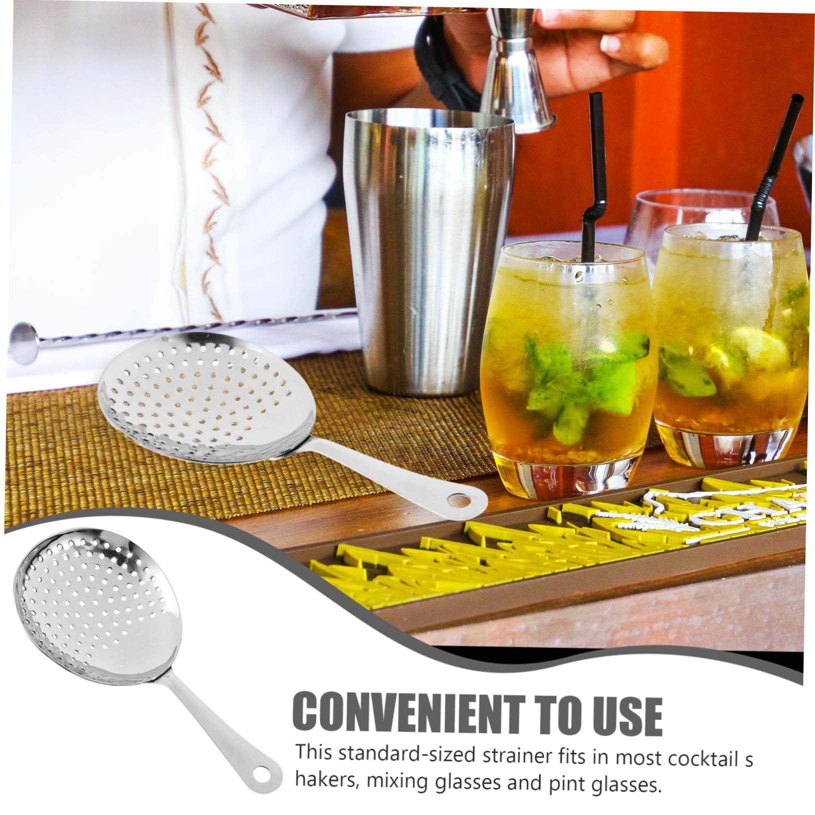 STOBAZA Stainless Steel Cocktail Strainer Fine Strainer for Liquids Bar Accessories