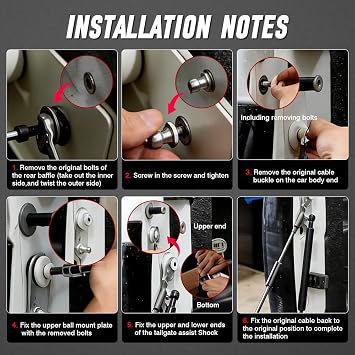 Car Rear Barn Door Shock Absorber Kit Compatible with Nissan patrol Gu Y61 1 2 3 series(not Series 4 and later models) 1997-2010, 1set