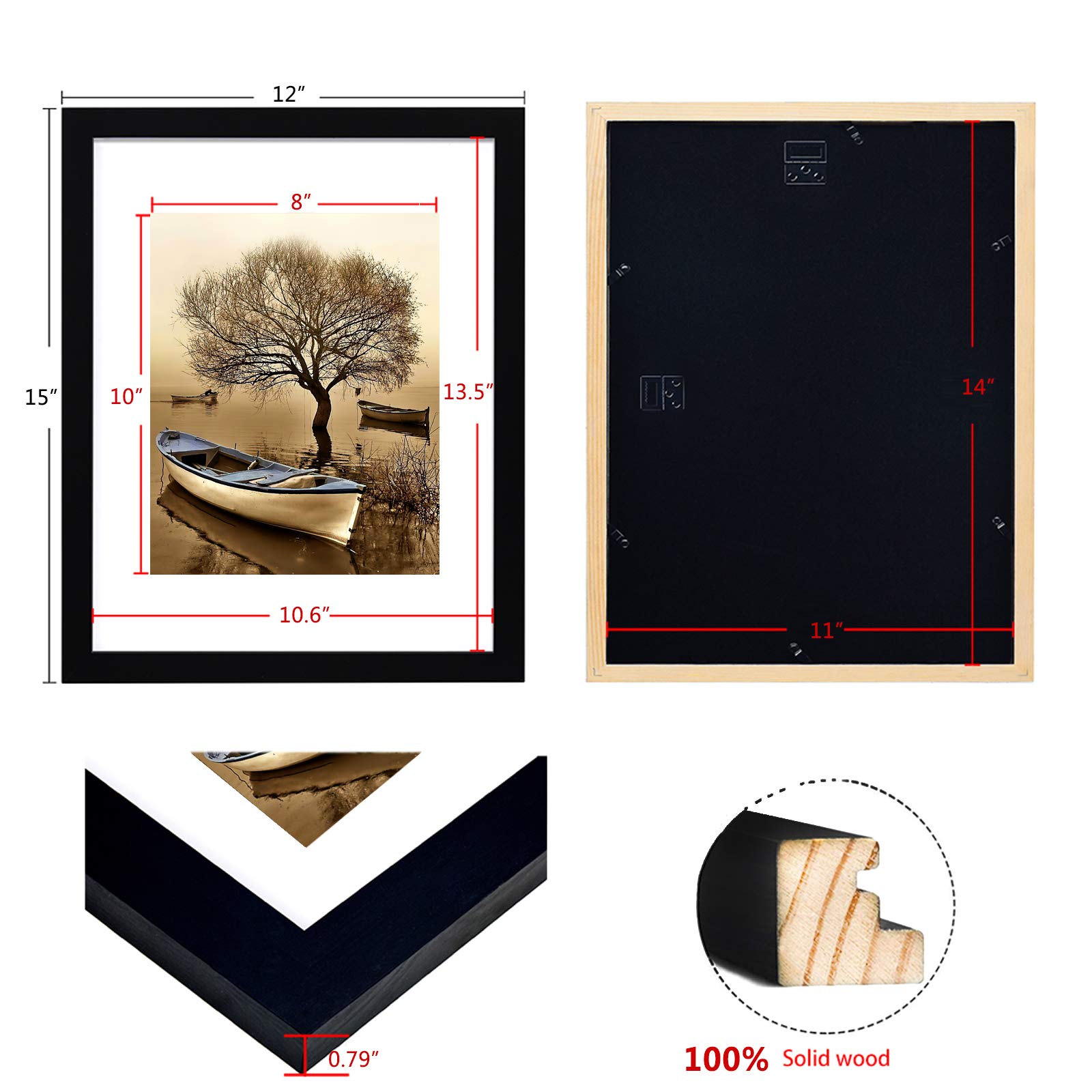 HOMERHYME Bilderrahmen – 2 Stück, 28,9 X 35,6 Cm, Aus Plexiglas, Bruchfest | Für Tisch & Wand, Schwarz
