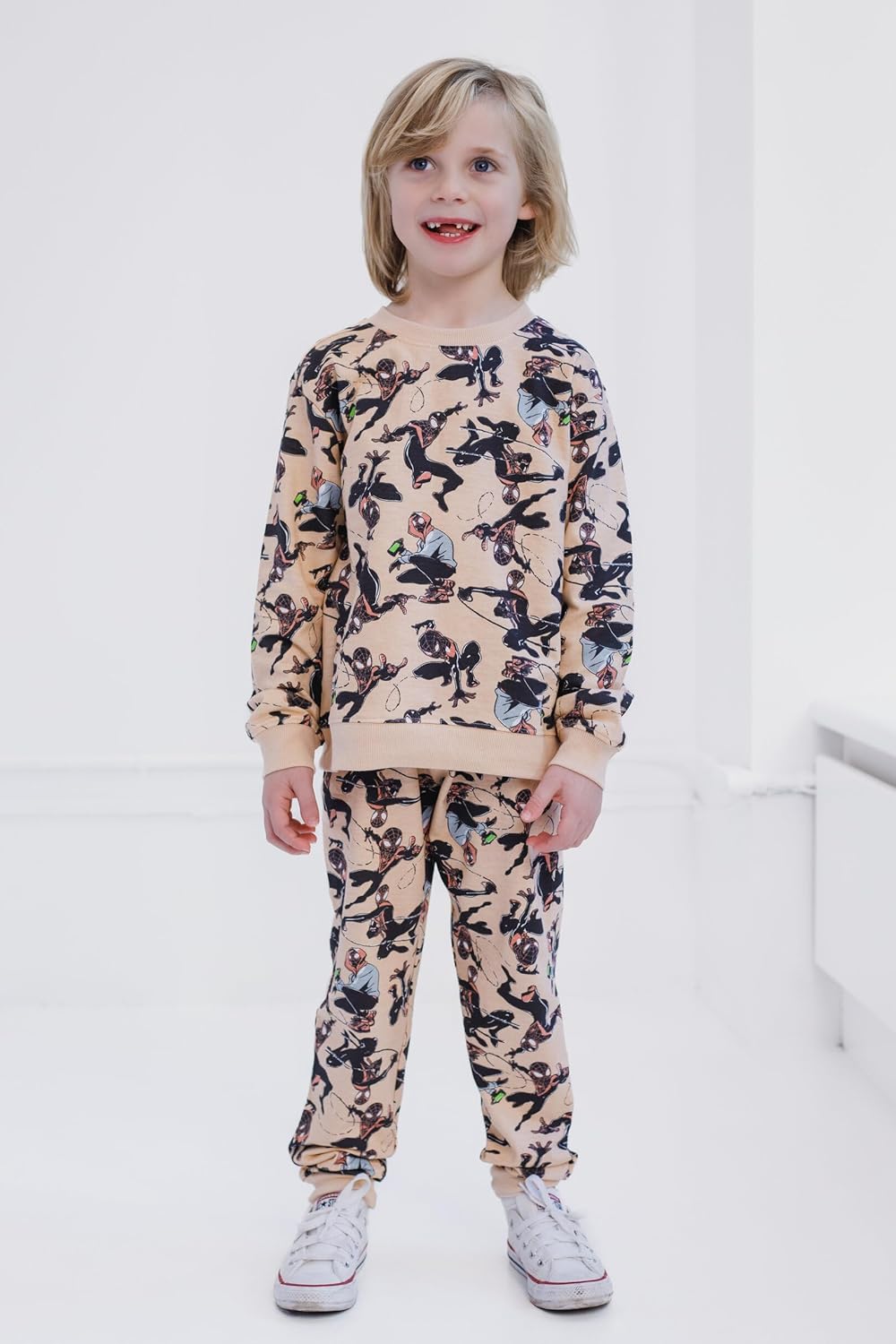 Marvel Spider-Man French Terry Sweatshirt and Jogger Pants Set Toddler to Big Kid - Image 2