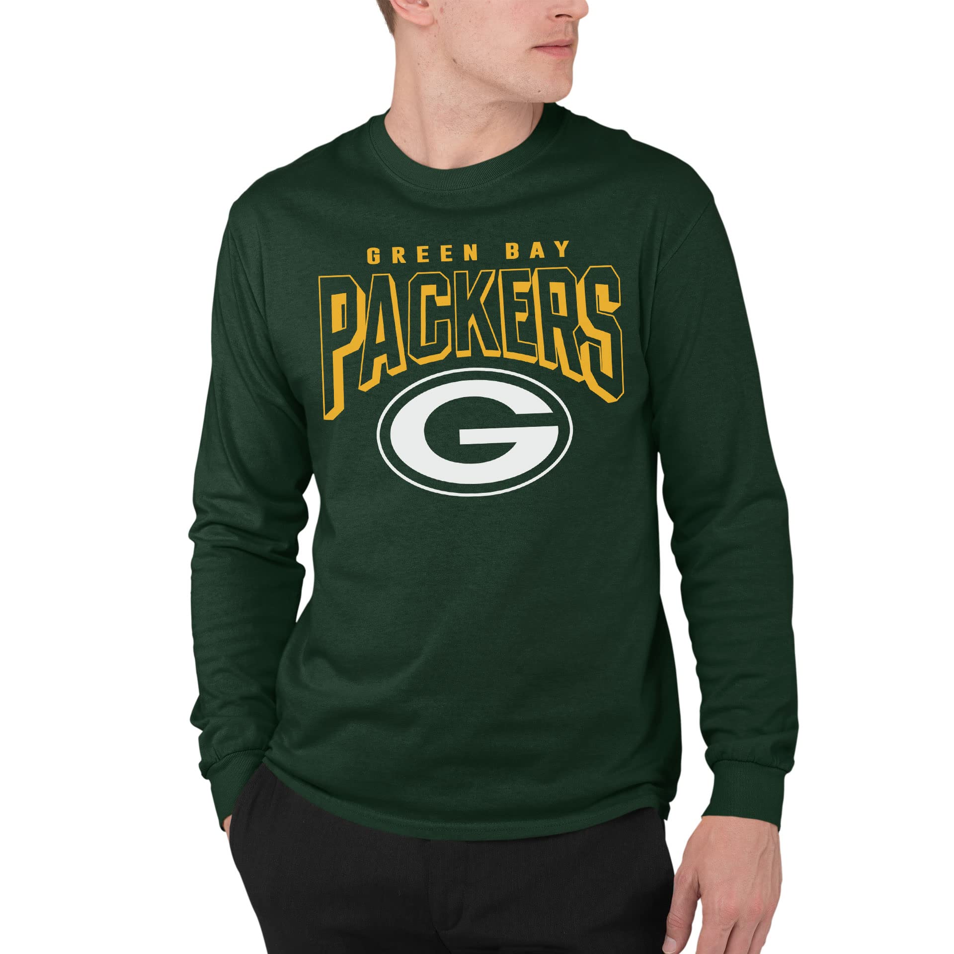 Junk Food unisex-adult Green Bay Packers Bold Logo Nfl Long Sleeve Tee T-Shirt
