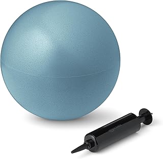 Amazon Basics Minipelota de Pilates de 22,9 cm, Pelota de Ejercicio antiexplosión para Yoga, Entrenamiento del Tronco, Color Aguamarina
