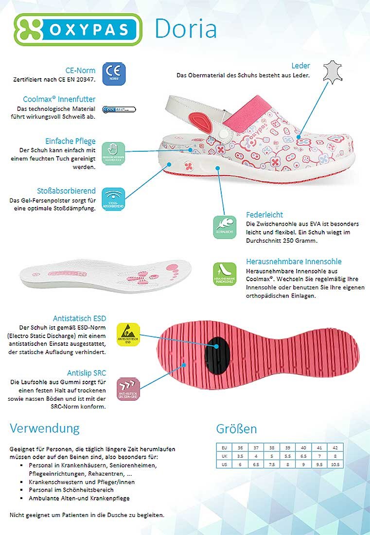 Oxypas Doria, Veiligheidsschoenen voor dames, wit (lgn), 36 (EU Oxypas Doria, Veiligheidsschoenen voor dames, wit (lgn), 36 (EU