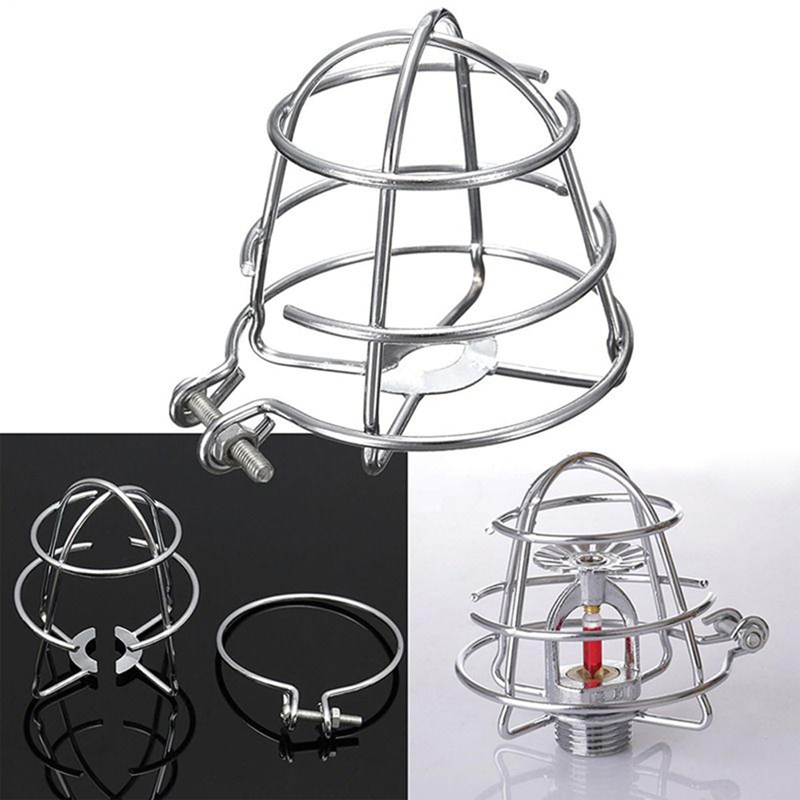 Fire Sprinkler Head Guard, Sprinkler Bracket, 2.95x2.64 Inches Rust Resistant Design, Durabled Carbon Steel Cage for Restaurants, Homes, Warehouses, Basements, Garage