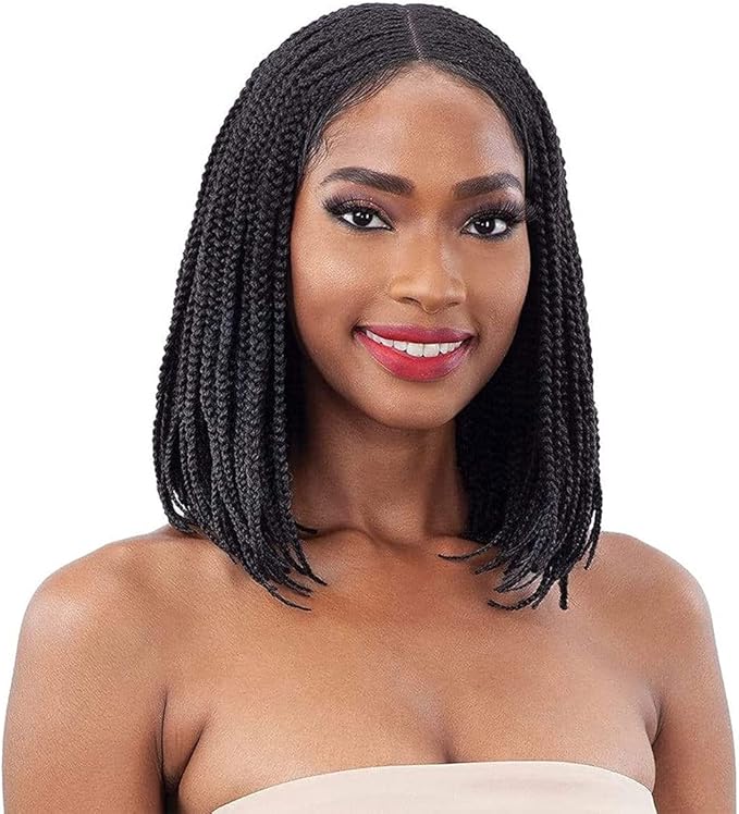 Braided Wigs Black Women Synthetic Heat Resistant Fibre Short Black