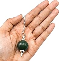 Vista 59 de Amazing Gemstone Carnelian Crystal Ball Pendulum for Divination - Dowsing Pendulum Necklace with Chain and Quartz Bead for Reiki Healing and Crystal