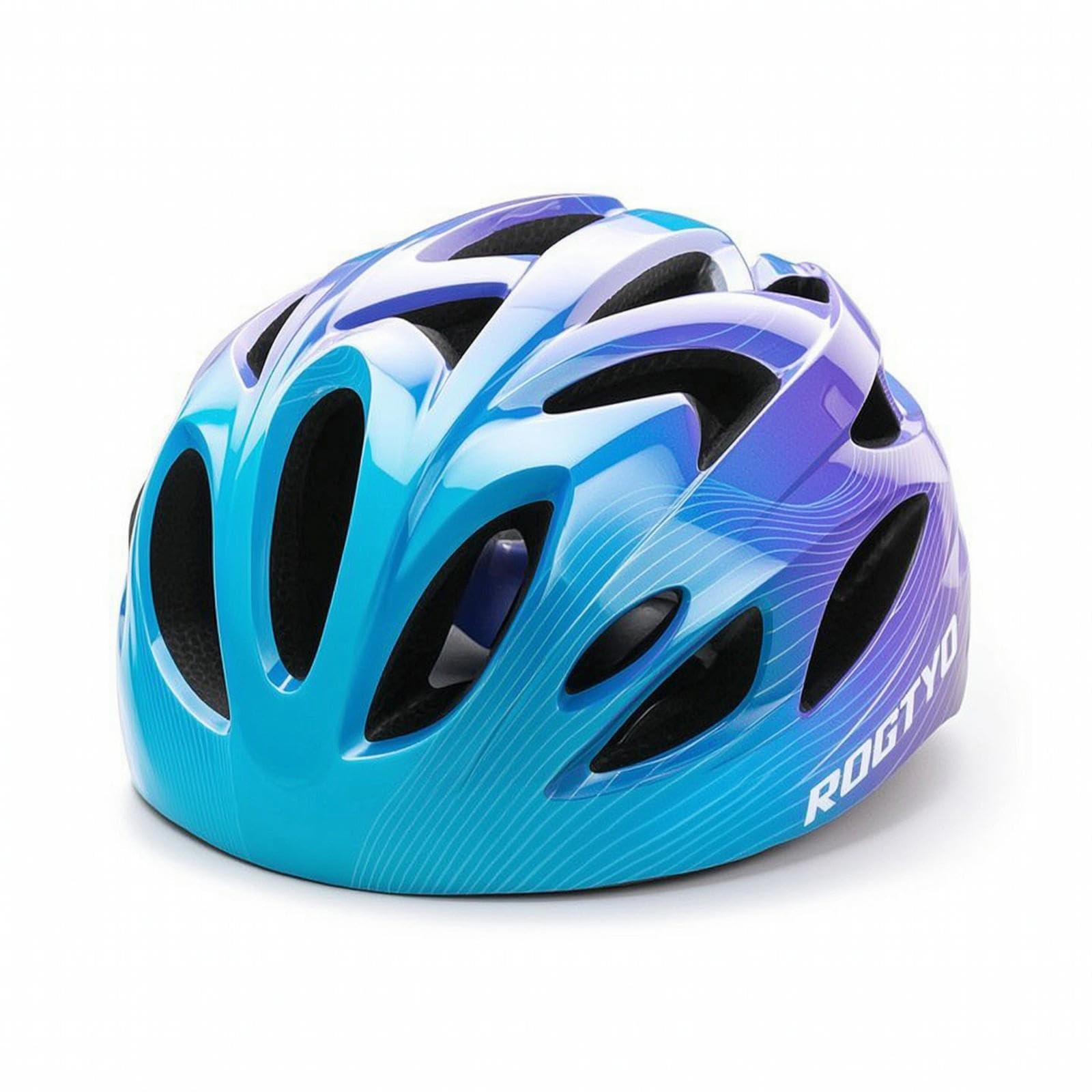Helmet with Adjustment Dial Lightweight Helmet with Removable Lining Adjustable for Young People, Young Children, Bicycling, Outdoor-Activity Blue Purple Gradient-image-27
