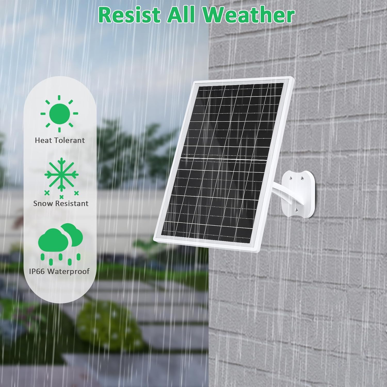 FUTUREZEN 13W Solar Panel for Eufy Camera, 5V USB/USB-C Solar Charger Compatible with Eufycam 2C/2C Pro/2/2 Pro/E20/E40/E, IP66 Waterproof, 360° Adjustable Mount, 7.2ft Charging Cable, 1 Pack