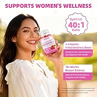 Vista 5 de Gomitas de mio-inositol y D-Chiro inositol, suplemento ideal de proporción 40:1 para mujeres, 2000 mg 50 mg con vitamina D3 B12 para el equilibrio