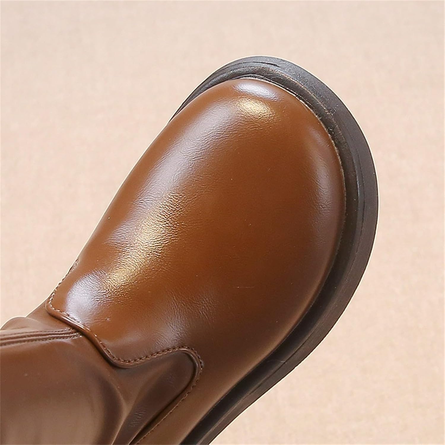 White Combat Boots for Girls:Fashion Faux Leather Back Zipper Booties Winter Warm Mid Calf Footwear Party Wedding Shoes