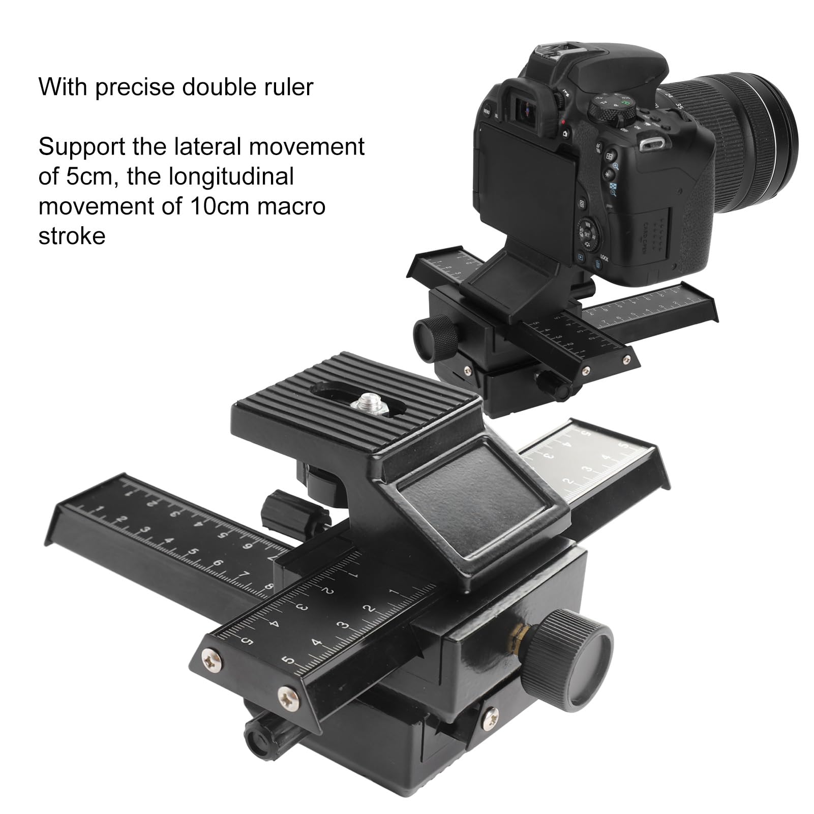 Cursore Macro 4 Vie Per Fotocamera | In Lega Alluminio-Magnesio, Movimento 5cm Laterale E 10cm Longitudinale - Foto 8