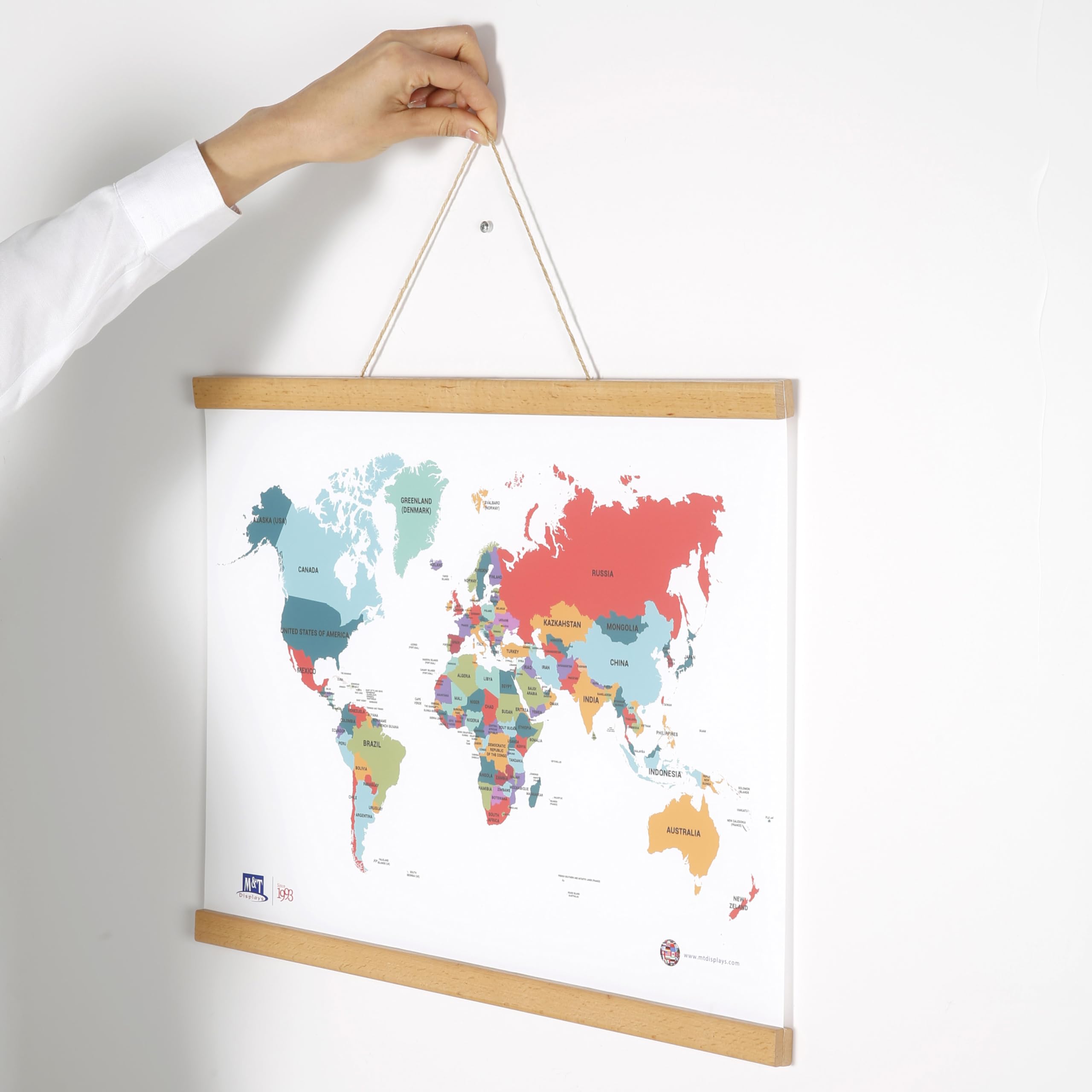 DisplayLager Wood Poster Hanger in Buchenholz, Magnetisch – 40 cm Satz, 40 cm, Rechteckig, Holz, Lasiert, Bilderrahmen, Bild aufhängen, Posterleiste