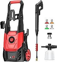 Lockworth 1500W Electric Pressure Washer with Foam Cannon & 4 Quick-Connect Nozzles - Portable 2.5 GPM Power Washer for Cars, Driveways, Patios
