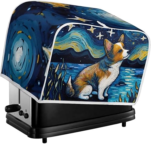 Miniatura 5 de ZFRXIGN Corgi - Cubierta para tostadora pequeña para electrodomésticos, cubierta para tostadora de noche estrellada, cubierta de 2 rebanadas,