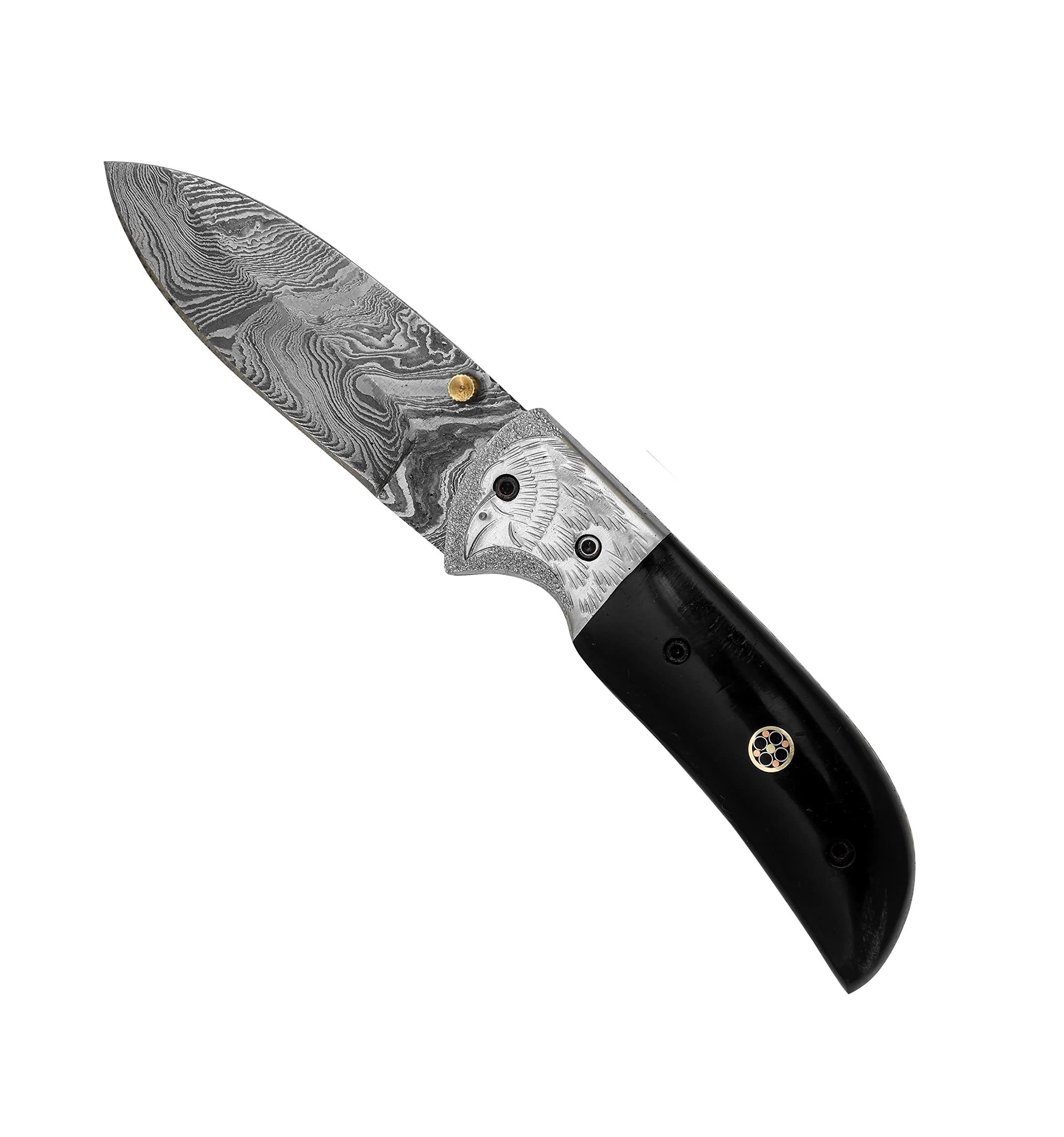 Couteau damas laguiole artisan 4001 manche en corne de buffle d'eau noire