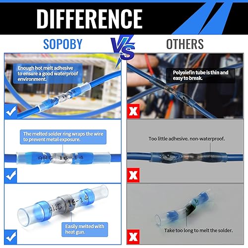 Miniatura 4 de Conectores de alambre de soldadura termorretráctil conectores de soldadura, conectores de culata impermeable, conectores eléctricos