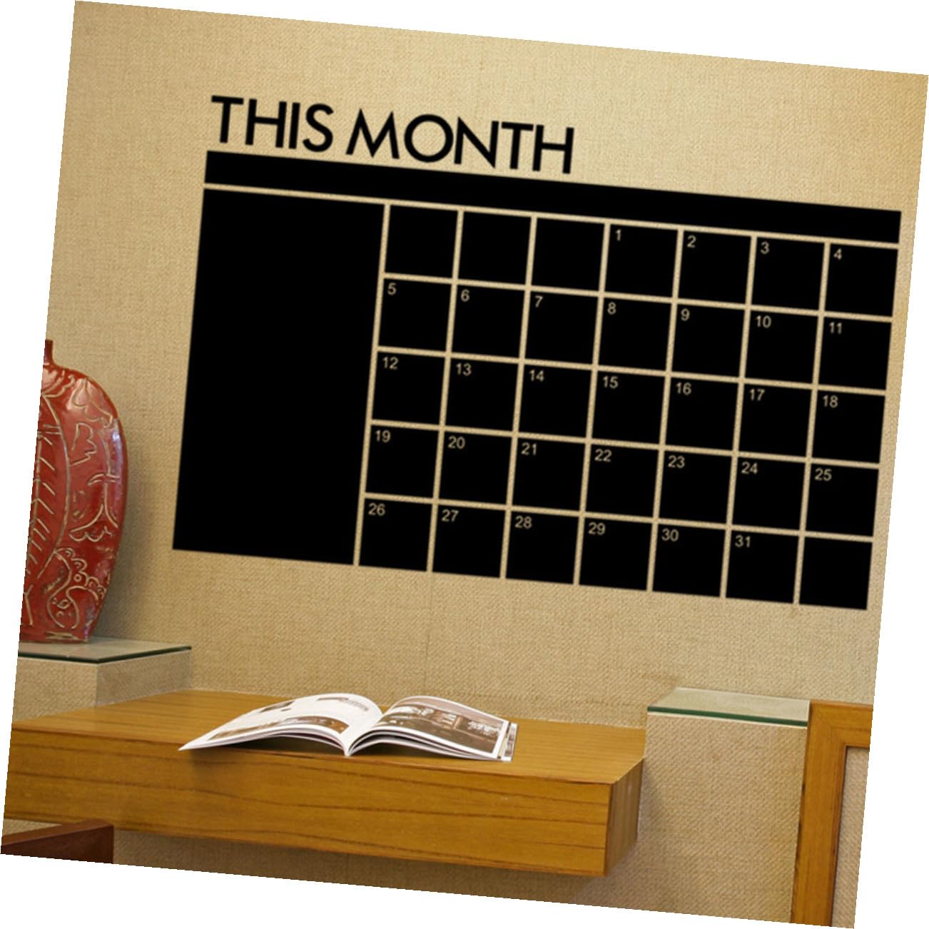 SHINEOFI 3pièces Tableau Effaçable Amovible Pour Calendrier Mural Planificateur De Mois Avec Autocollant Pour Bureau Maison Et