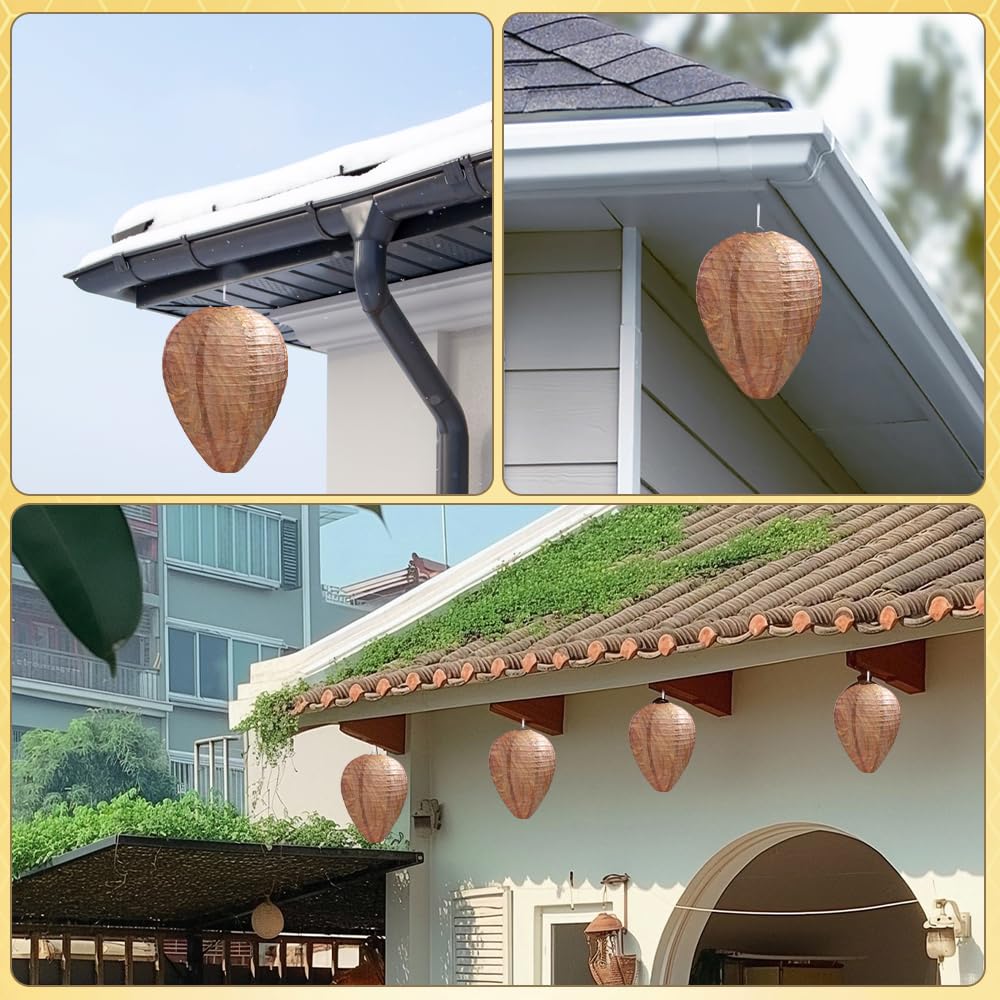 Mineup 8 Piezas Nido de Avispas, Nido de Avispa Artificial, Nido de Avispas Colgante, Nido de Avispas de Suspensión, Natural Ecológico para hogares y Jardines al Aire Libre