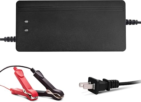 36V 10A Lithium Battery Charger 43.8V LiFePO4 Battery Charger, Battery Maintainer, Smart Charger with LED Indicator Cooling Fan for Lithium LiFePO4 Batteries