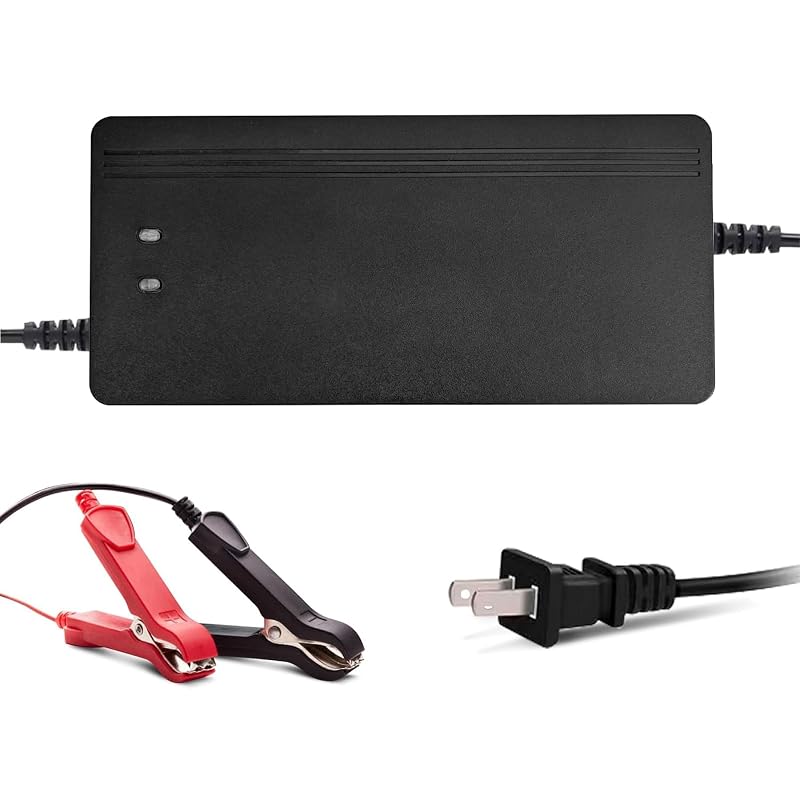 Carregador de Bateria de Lítio LiFePO4 QKR 36 V 10 A, Saída 43,8 V com Indicador LED e Ventoinha