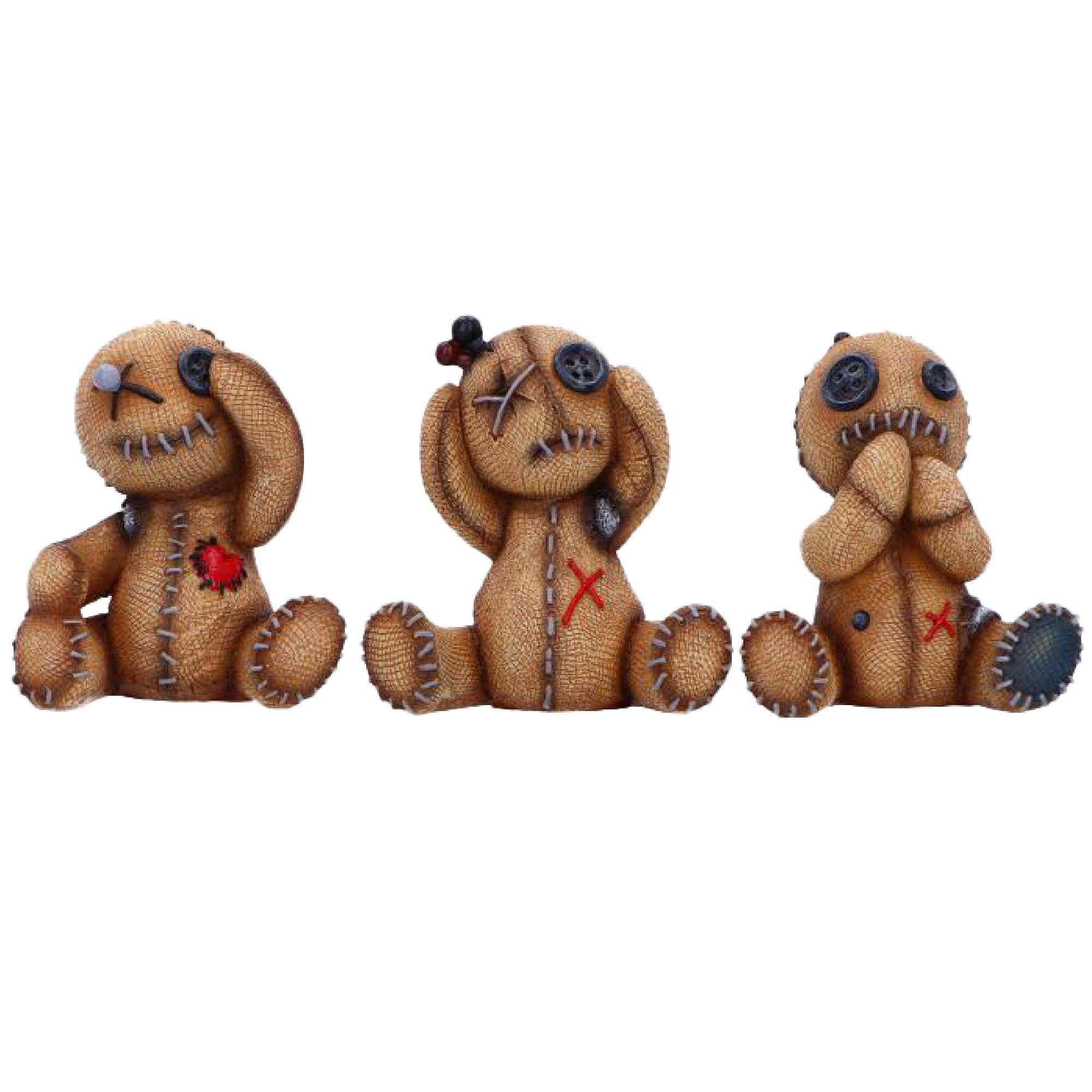 Three Wise Voodoo Doll Collectible Figurines 8cm