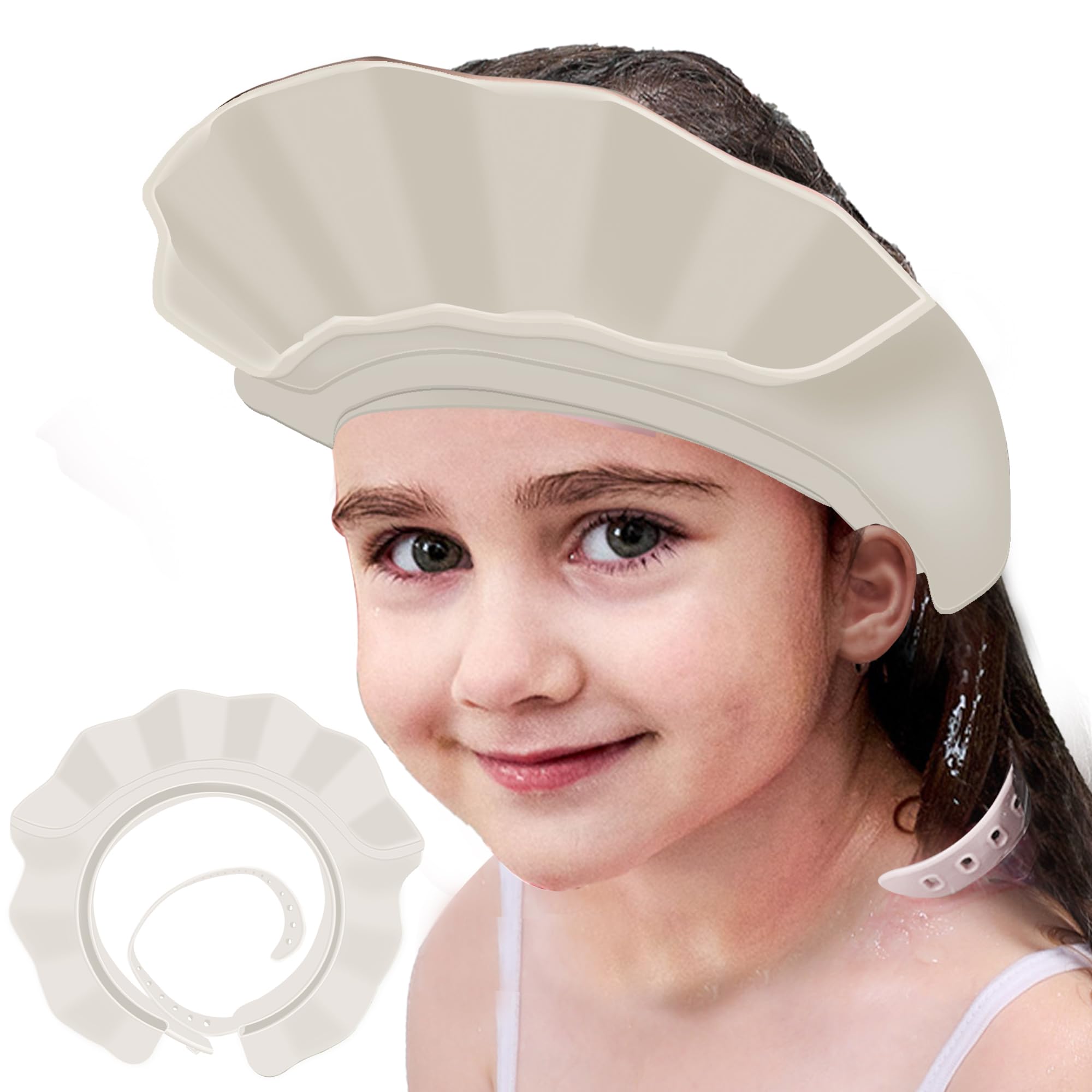 KOMIDK Baby Kids Shower Cap Shampoo Bath Bathing Hat Silicone Adjustable Washing Hair Shower Bathing Protection Shower Cap for Toddler, Baby, Kid,