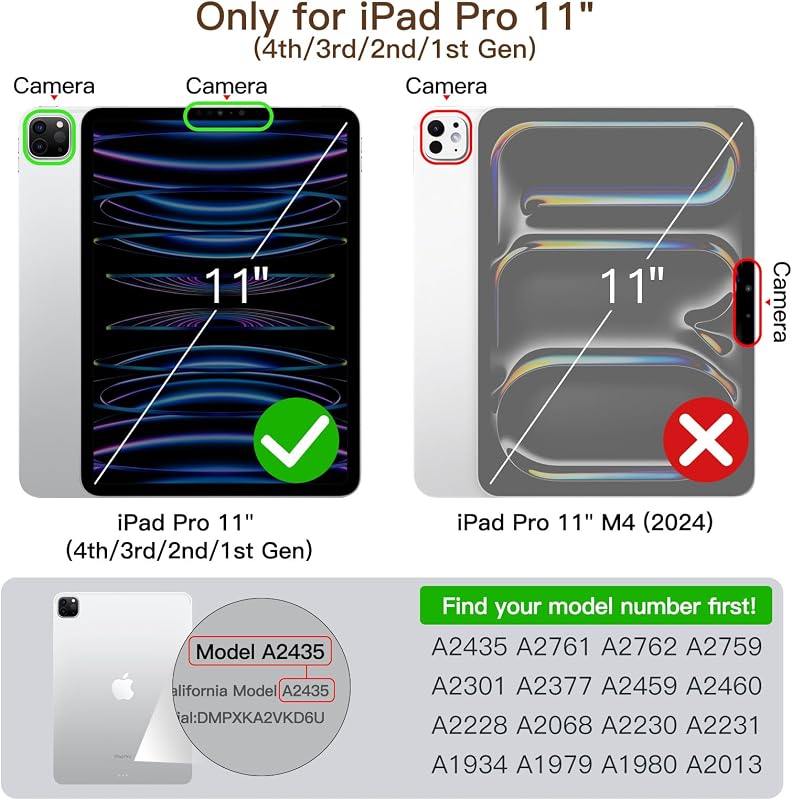 JETech iPad Pro 11" (2018) Tok Apple Pencil Tartóval, Smart Cover Fekete - black