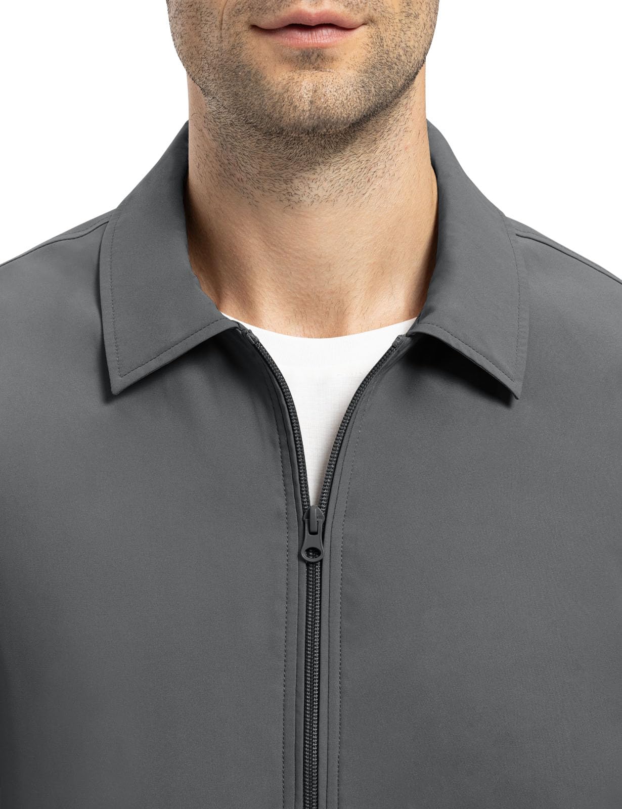 donhobo Übergangsjacke Herren Bomber Jacke Leicht Sommer Jacke Cargo Arbeitsjacke Outdoor Sport Freizeitjacke mit Innentasche, Dunkelgrau, XXL
