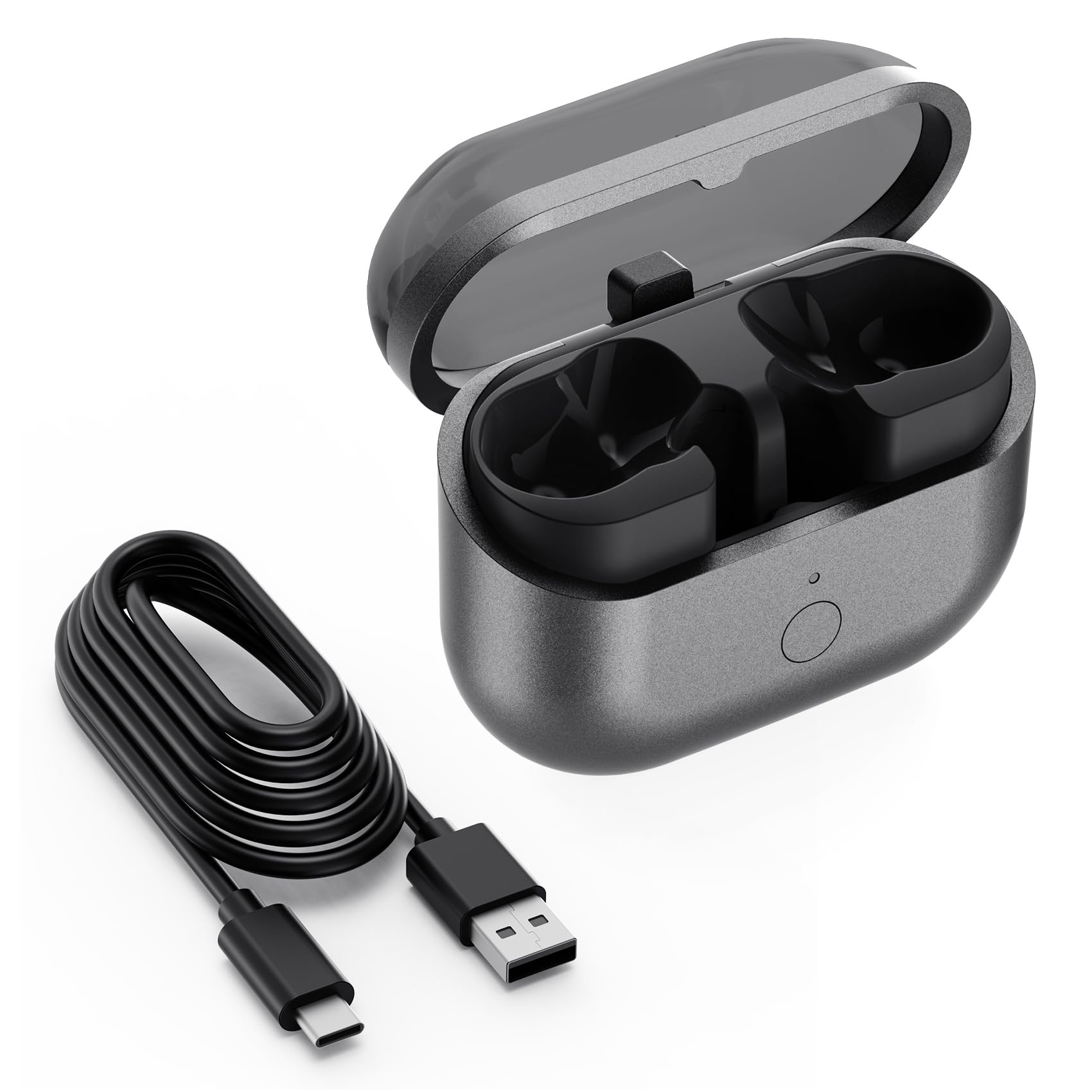 leQuiven Boîtier de Charge sans Fil pour Samsung Galaxy Buds 3 Pro, Charge sans Fil et Câblée, Boîtier de Remplacement avec Bouton d’Appairage Bluetooth (Écouteurs Non Inclus)