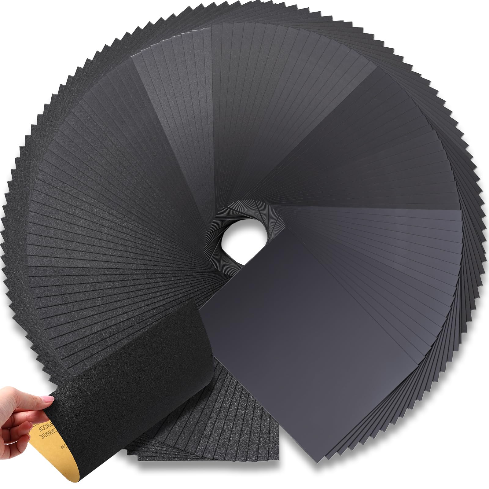 112 Stück Schleifpapier 60 bis 2000 sortierte Körnung trocken nass Schleifpapier 22,9 x 27,9 cm wasserdicht Schleifpapier Blätter für Metall Schleifen Holz Möbel Finishing Automotive Polieren