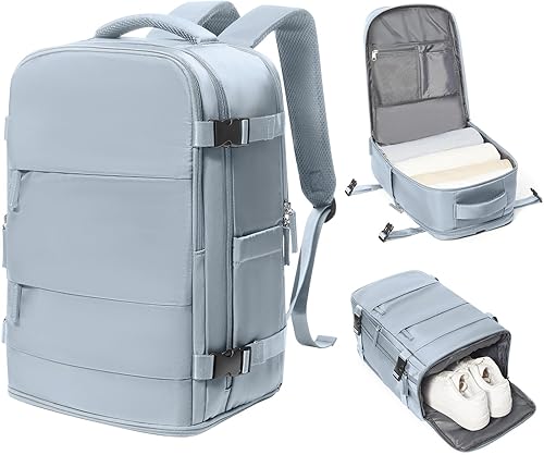 Miniatura 464 de coowoz Mochila de viaje grande para mujeres y hombres,Mochila de transporte,Mochila de senderismo impermeable para deportes al aire libre, Azul, 45