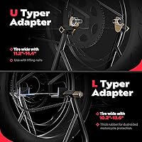 Vista 3 de SPECSTAR Soportes universales para motocicleta, capacidad de 882 libras, ruedas delanteras y traseras, combo de elevación con carrete de basculante