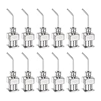 Vista 14 de HARFINGTON 12 agujas dispensadoras, calibre 24, punta roma, de acero inoxidable, 45 grados, con conector Luer Lock para cartuchos de tinta