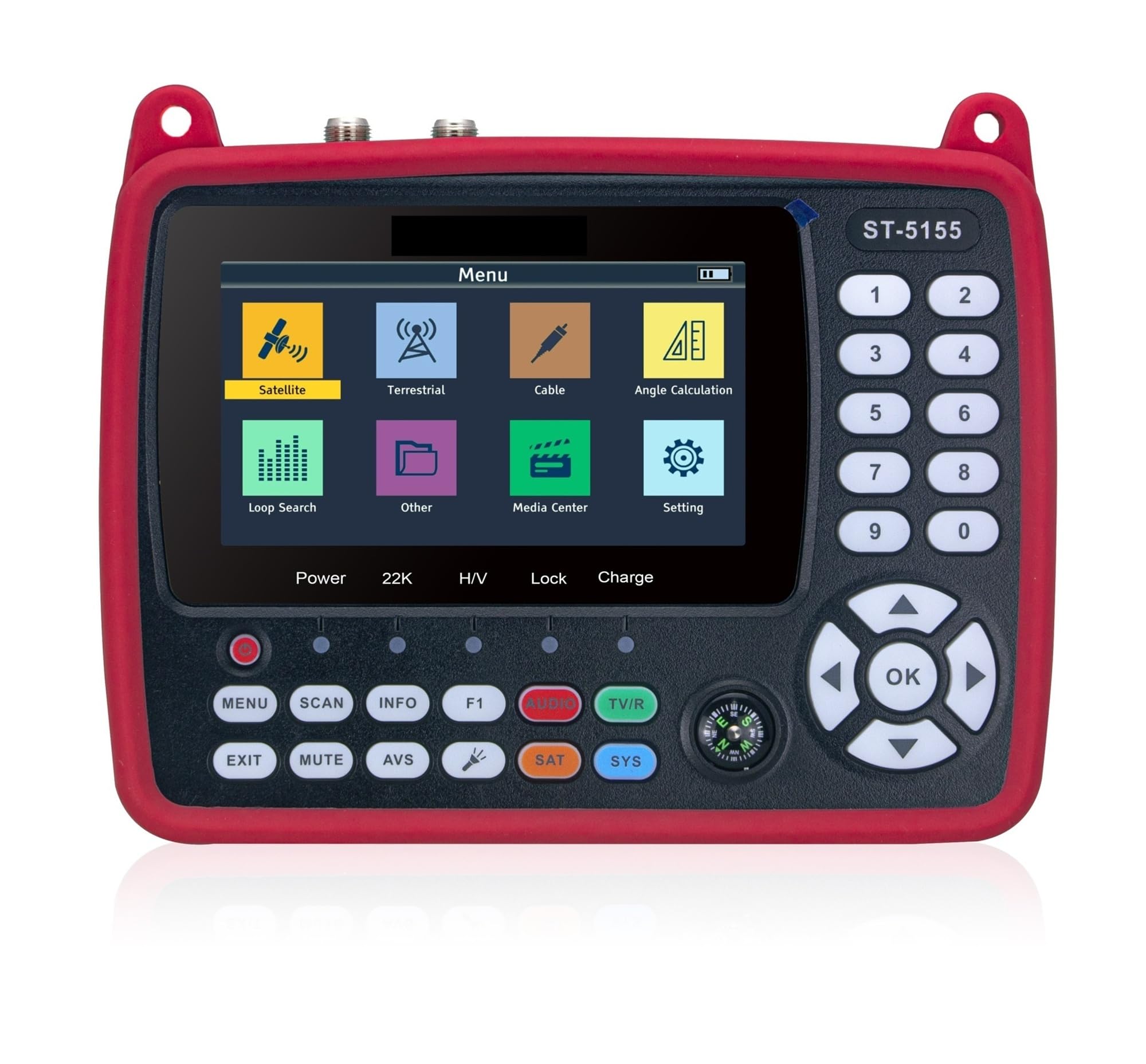 ST-5150 Cyfrowa wizjer satelitarny DVB-S2/T/T2/C Miernik sygnału kabla naziemnego z wyświetlaczem LCD Wyświetlacz LCD