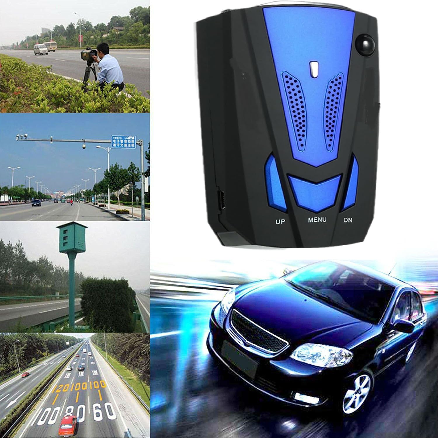 Rilevatore radar laser per auto, protezione a lungo raggio a 360 gradi, con avvisi vocali e avvisi autovelox, rilevatore radar per veicoli CC 12 V
