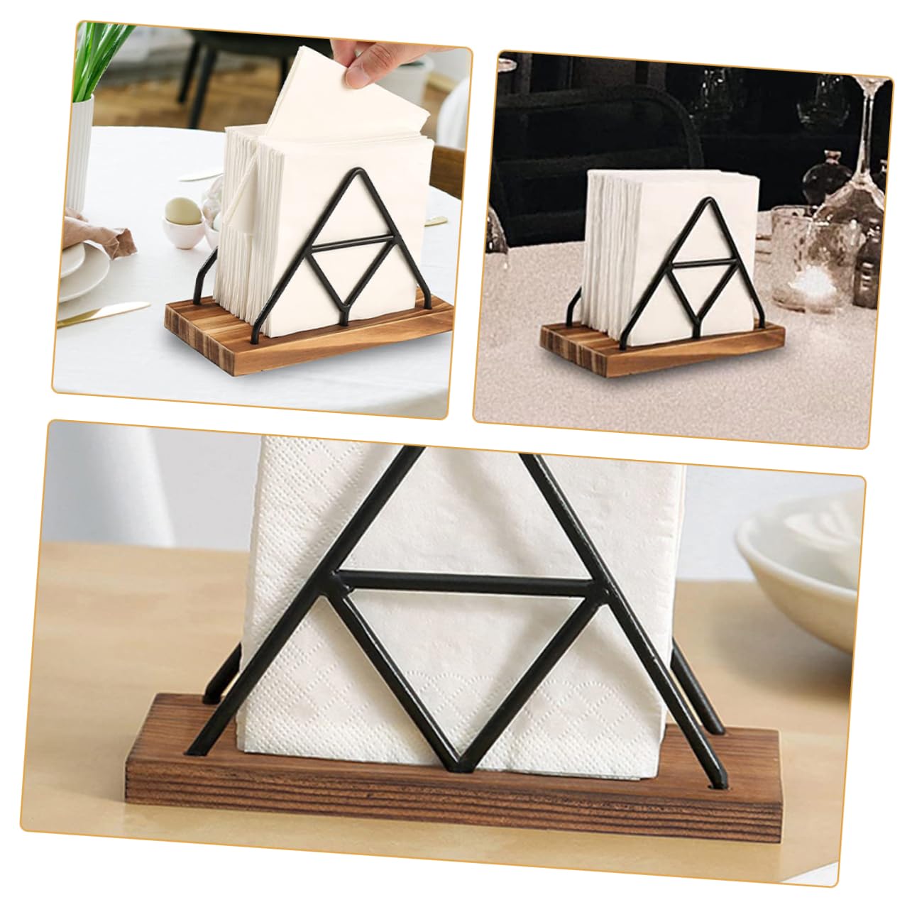 TOPBATHY 4 Piezas Estante Para Guardar Servilletas Dispensador Auto Servicio Papelera Enfriado Pañal Utensilio Rellenar Poseedor Plato Bandeja Anillos Servilletero Black Planchar