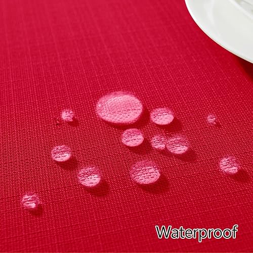 Miniatura 5 de SASTYBALE Mantel de Navidad rectangular, impermeable, con tarifa de arrugas, mantel de tela texturizada, funda de mesa de lino sintético suave para