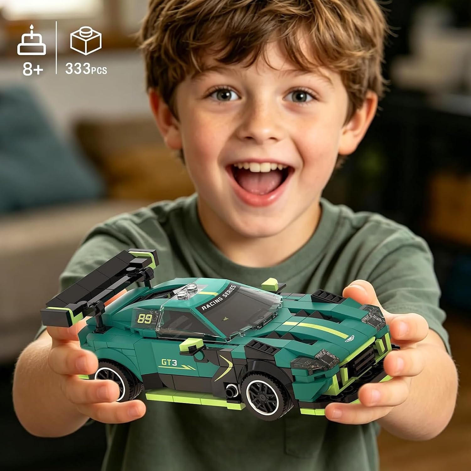 GT‑Style Race Car Building Block Set for Play or Display, 333PCS image 2