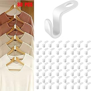 Clothes Hanger Connector Hooks 80PCS Plastic Hooks Cascading Hangers Space Saving Organizer for Heavy Duty Clothes Closet...