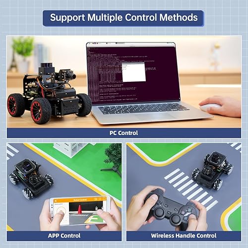Miniatura 2 de ROS2 Robot Car para Raspberry Pi 5 Programable AI Vision Smart Robot Kit 360 Movimiento Omnidireccional chasis, Lidar SLAM mapeo navegación