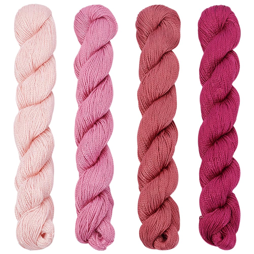 FREEBLOSS 4 Pcs Sashiko Thread Sashiko Skein 100 M*4 Colors(Purple) Cotton Embroidery Thread Japanese Quilting & Embroidery Sashiko Kit Supplies Sewing Thread