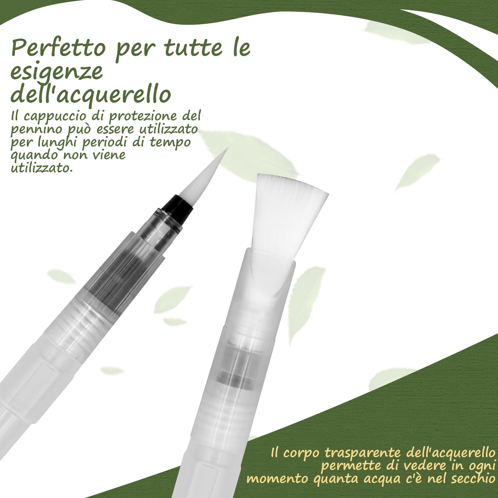 Set 7 Pennelli Con Serbatoio D'acqua Ricaricabile: Scettar Penna A Pennello Per Acquerello E Calligrafia - 6