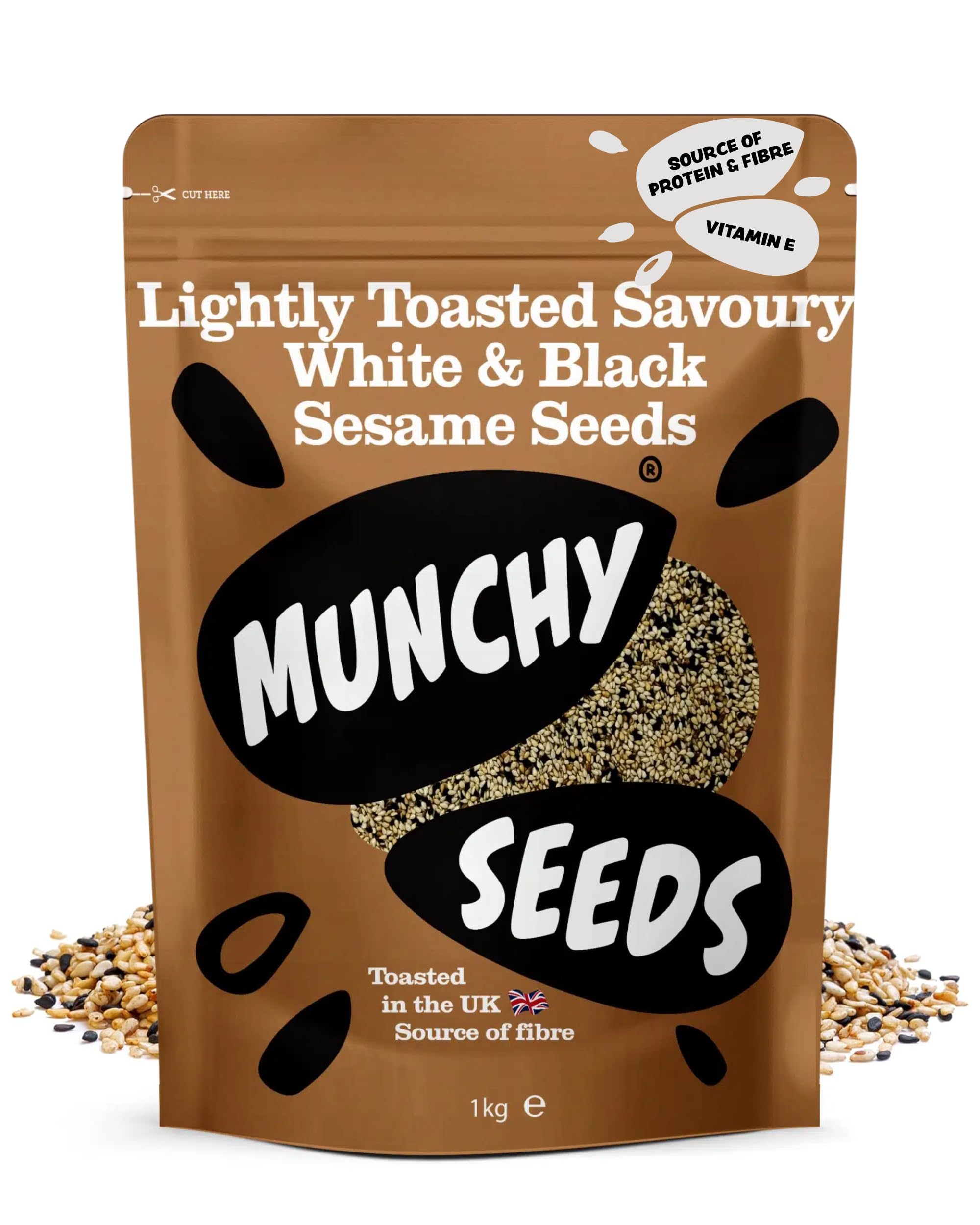 Munchy Seeds Lightly Toasted Savoury White & Black Sesame Seeds 1kg