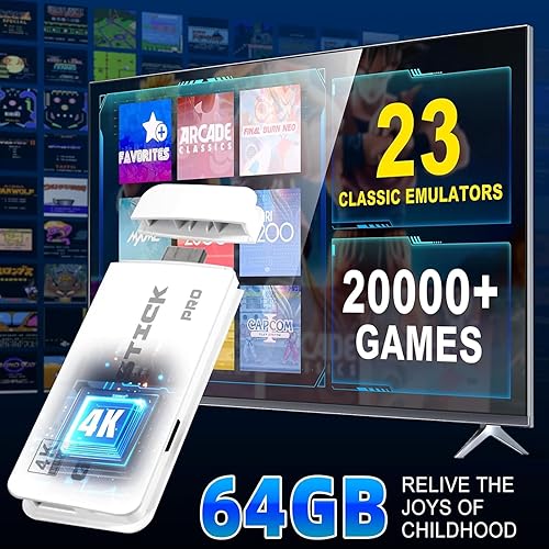 Miniatura 3 de Consola de juegos retro inalámbrica, barra de juegos retro 4k salida HDMI incorporada más de 20,000 juegos 23 emuladores, Plug & Play Retro Game