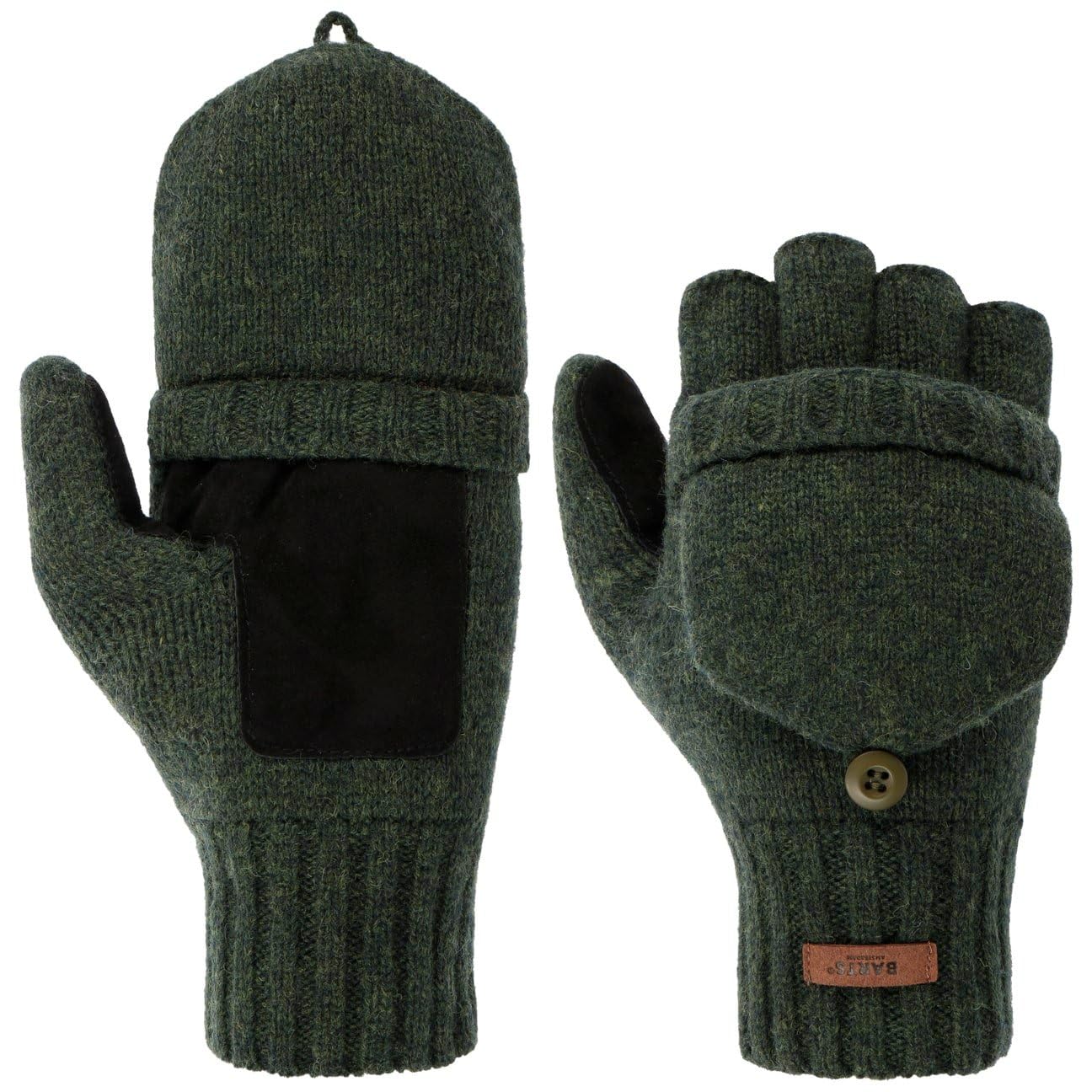 Barts Haakon Fingerless Wool Gloves mittens (M/L - olive)