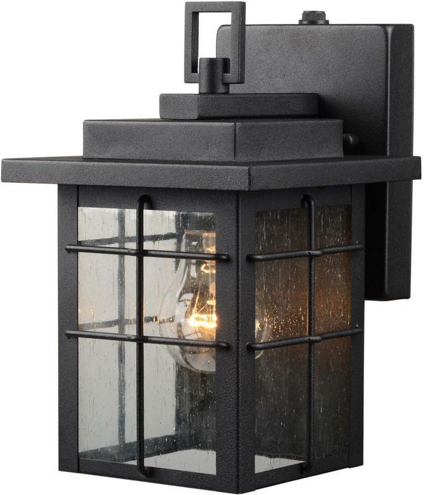 Black Friday Sale 2022 Hardware House 21-9389 Textured Black Lantern Wall Fixture with Photo Cell, 12 Inch