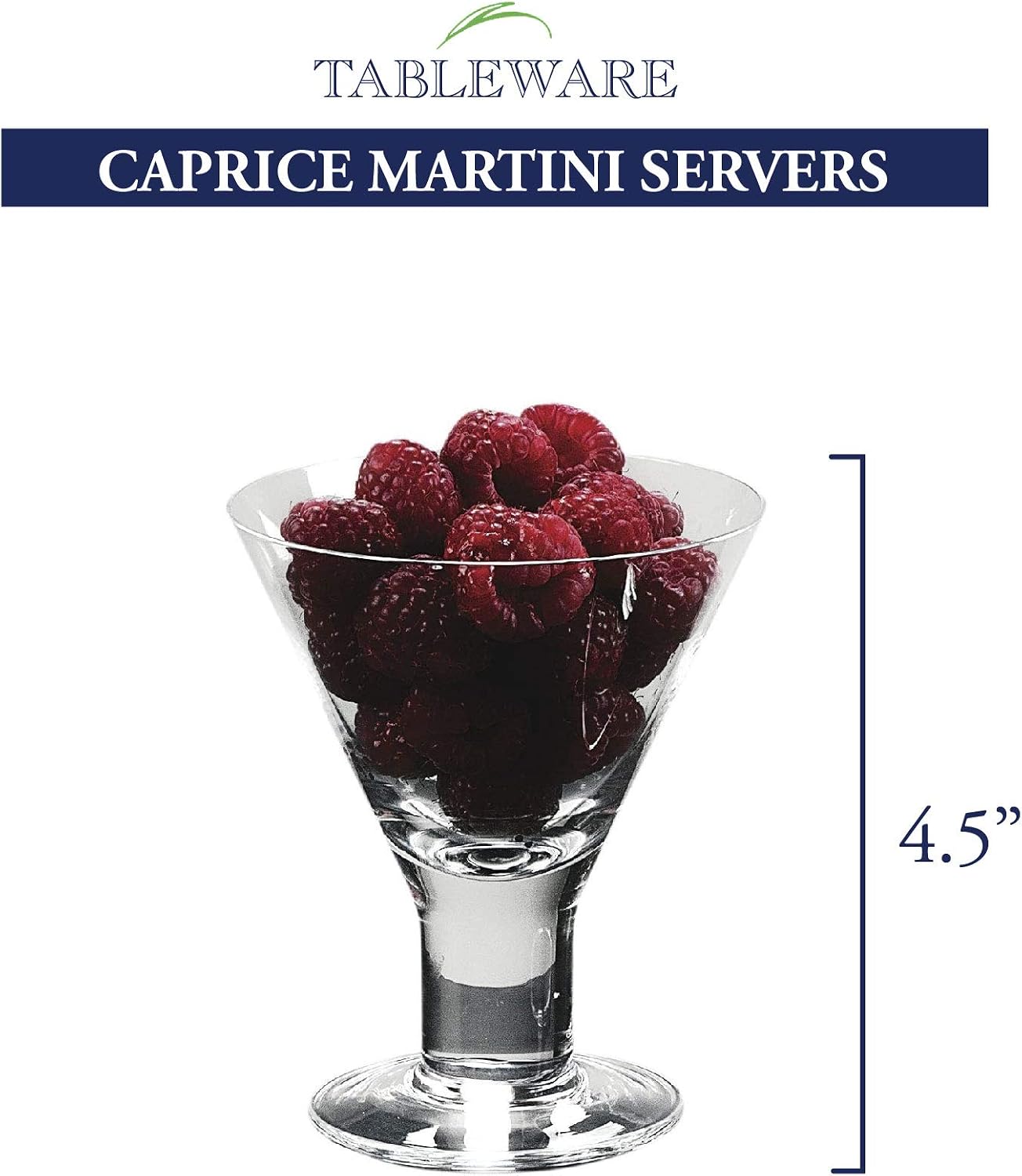 Badash Caprice Crystal Martini Glasses - 4-Piece 6-Ounce Martini or Dessert Glass Set 4.5" Tall - Unique Mouth-Blown Lead-Free Crystal Glass - Great Addition to Any Home Bar